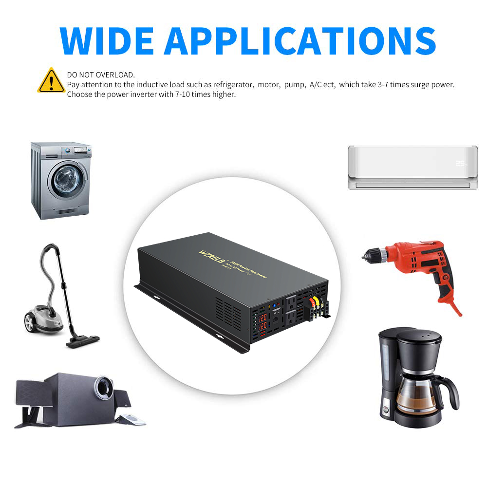 Pure Sine Wave Inverter 5000W 48V 220V - 신뢰할 수 있는 5000W 유선 제어